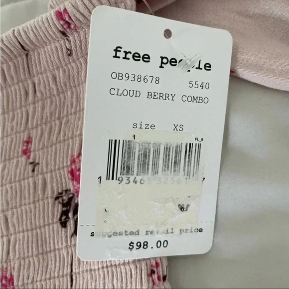 Free People pink floral off the shoulder tunic - Picture 4 of 9